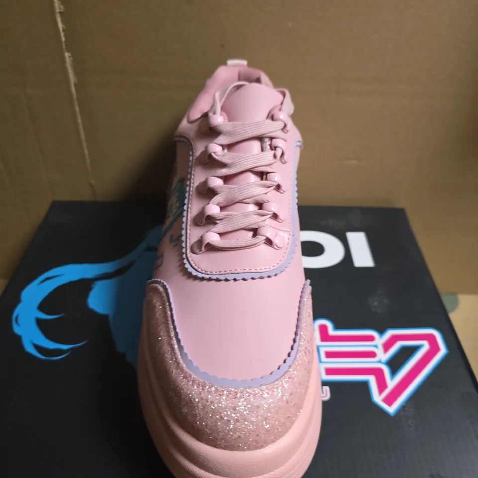 BOXED PAIR OF KOI PINK PLATFORM SNEAKERS - SIZE 10