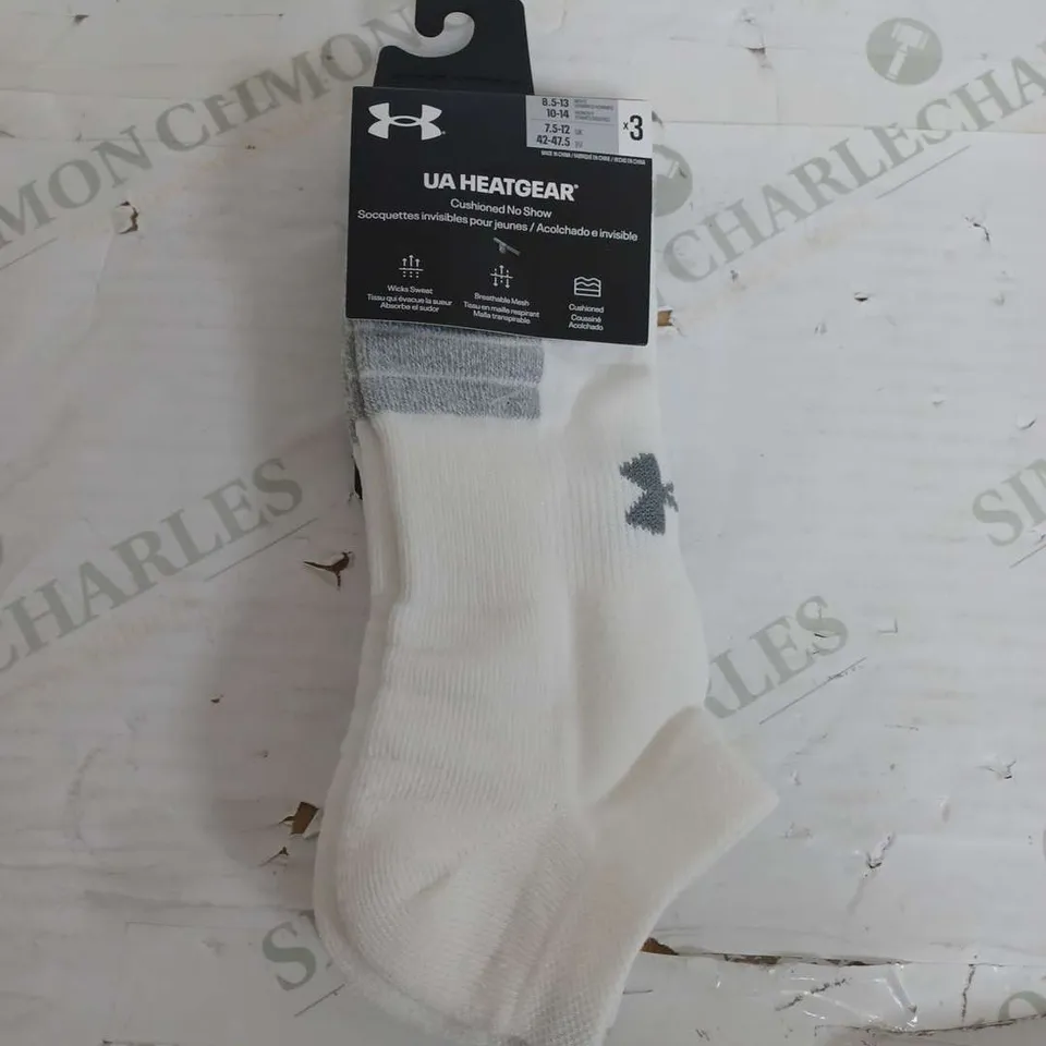 UNDER ARMOUR UA HEATGEAR SOCKS - 3 PAIRS - UK 7.5-12