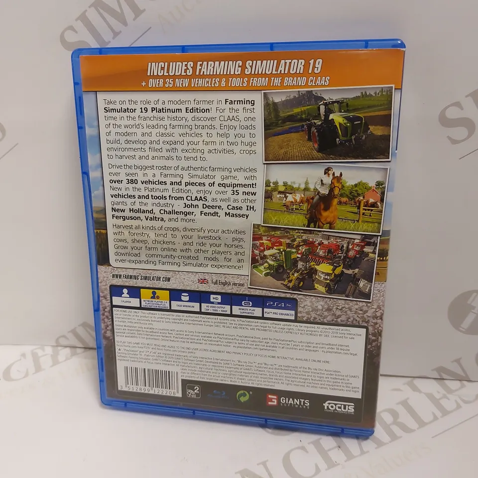 FARMING SIMULATOR 19 PLATINUM EDITION ON PS4 PEGI 3 