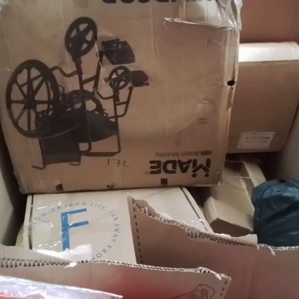 PALLET OF ASSORTED HOUSEHOLD GOODS AND PRODUCTS TO INCLUDE;WHEELCHAIR,CLOCK,BICYCLE