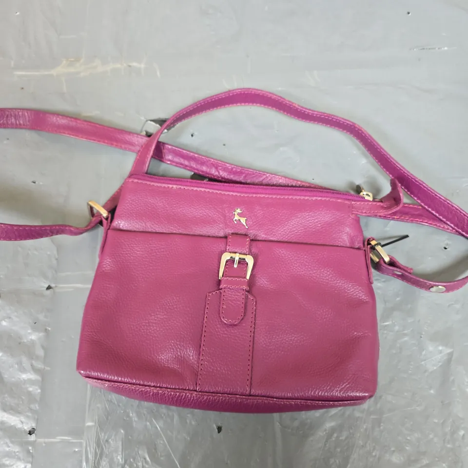 ASHWOOD LEATHER CROSSBODY BAG IN PURPLE