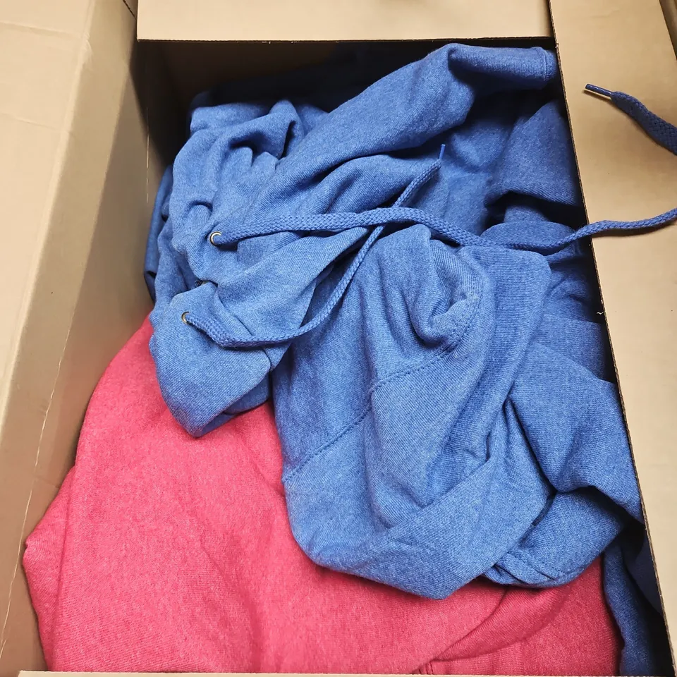 BOX OF ASSORTED JUMPERS IN DEFERENT SIZES AND COLOURS 