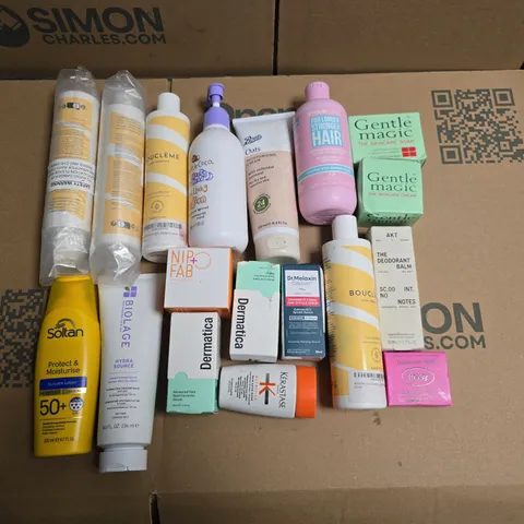 LOT OF APPROXIMATELY 24 ASSORTED HEALTH AND BEAUTY ITEMS TO INCLUDE DR MELAXIN SERUM, BOUCLEME CURL CONDITIONER AND AKT DEO BALM