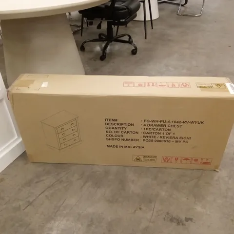 BOXED SUFY OCTAVE 4-DRAWER CHEST OF DRAWERS - WHITE