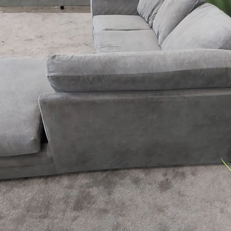 DESIGNER CHAUDRI 2-PIECE UPHOLSTERED CORNER SOFA GREY