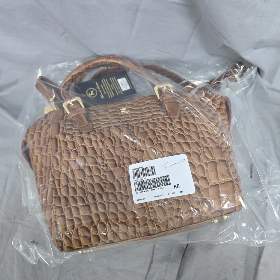 ASHWOOD ZARA MEDIUM CROC LEATHER GRAB BAG