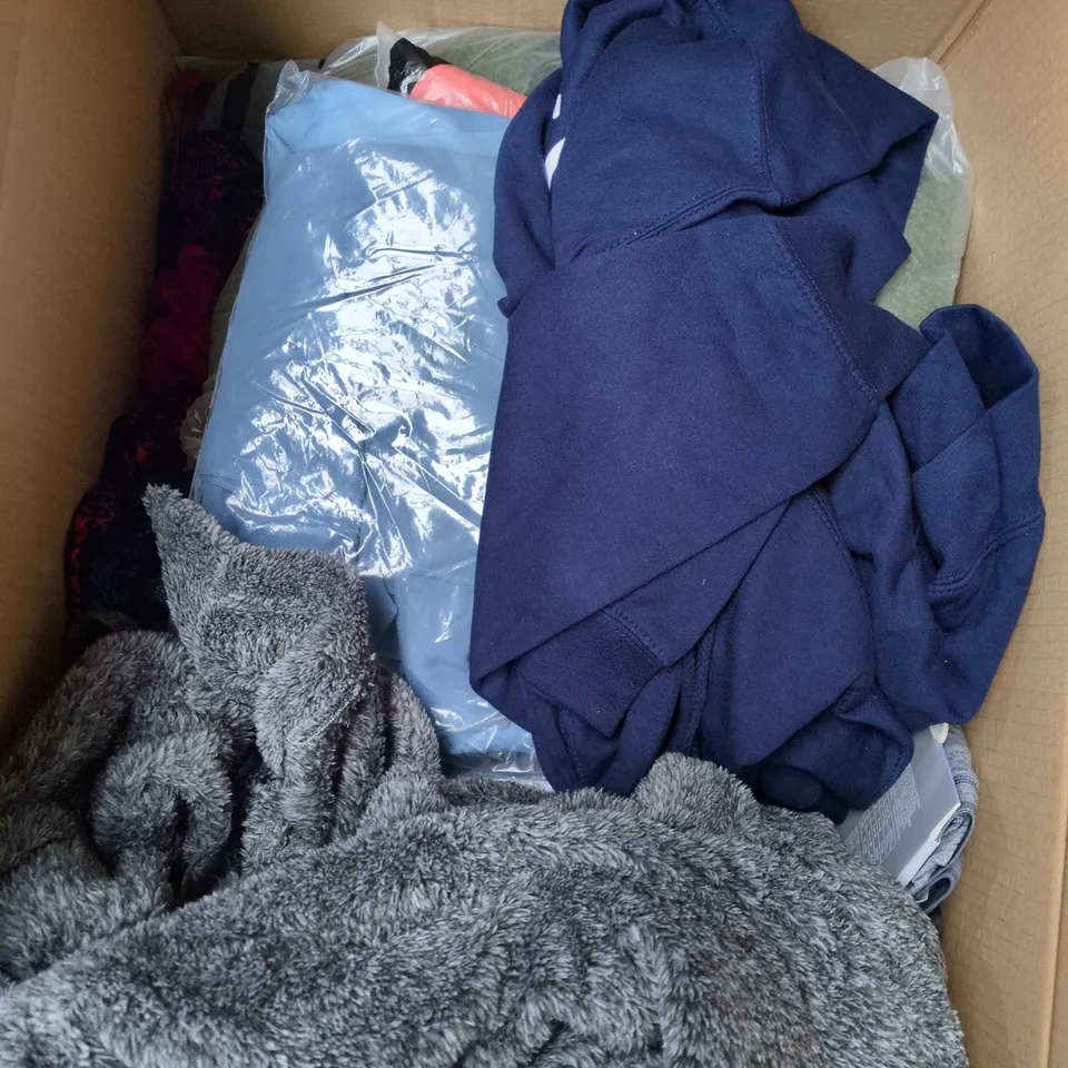 APPROXIMATELY 20 ASSORTED CLOTHING PRODUCTS IN VARIOUS STYLES & SIZES TO INCLUDE JACKETS, T-SHIRTS, DRESSES ETC