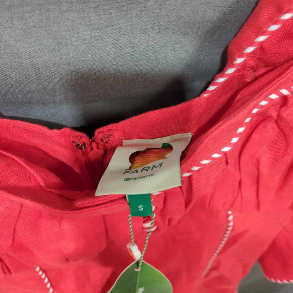 FARM RIO RED CHILDREN'S DRESS WITH PUFF SLEEVES – SIZE S