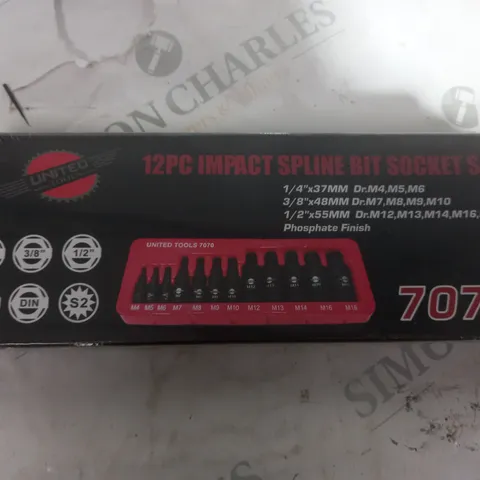 UNITED TOOLS 12PC IMPACT SPLINE BIT SOCKET SET