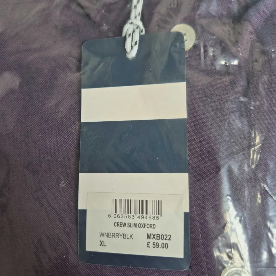 CREW CLOTHING COMPANY SLIM FIT OXFORD SHIRT – PURPLE, UK XL