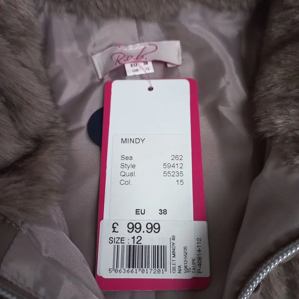 MINDY FAUX FUR COAT – BROWN, EU 38 (UK 12)