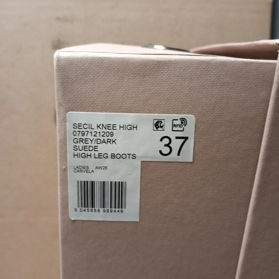CARVELA SECIL KNEE HIGH BROWN SUEDE BOOTS SIZE 4