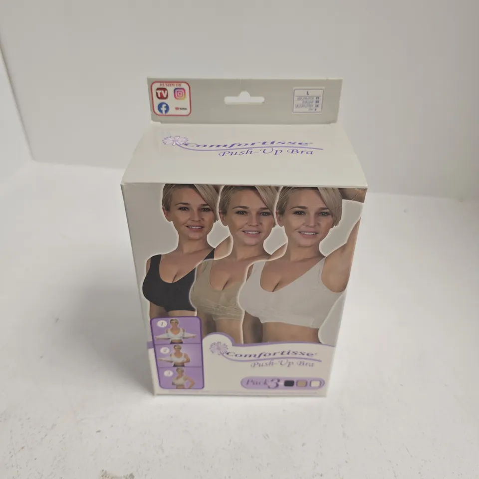 BOXED COMFORTISSE PUSH UP BRA 3 PACK - LARGE