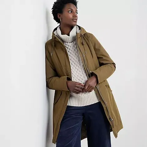 SEASALT CORNWALL PLANT HUNTER WATERPROOF COAT PETITE DARK SEAGRASS 14