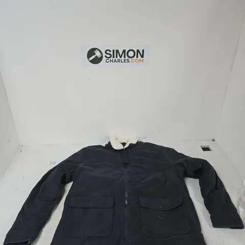 SOUL STAR MJ HAYDEN GREY CORDUROY JACKET WITH SHERPA LINING – UK XXL