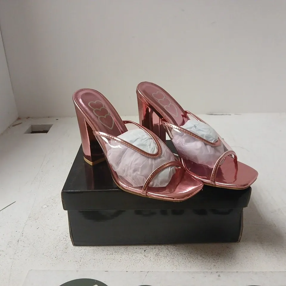 PINK METALLIC OPEN-TOE HIGH-HEELED SANDALS – WOMEN'S FOOTWEAR UK 3
