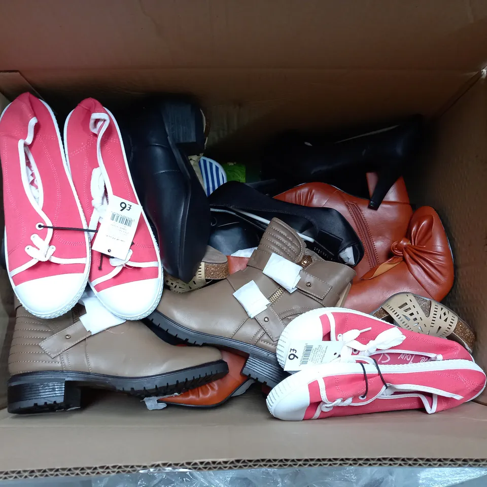 LARGE QUANTITY OF ASSORTED WOMENS SHOES IN VARIOUS SIZES, COLOURS AND STYLES
