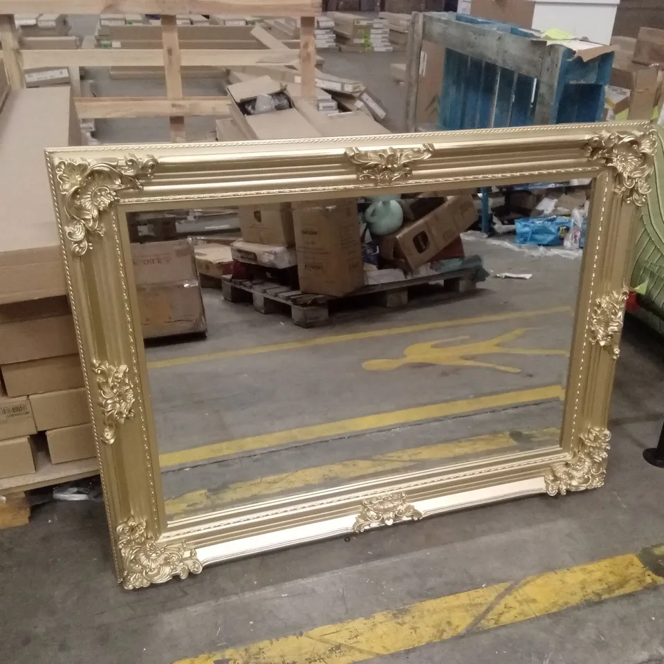 BOXED LORA WALL MIRROR WITH GOLD FINISH
