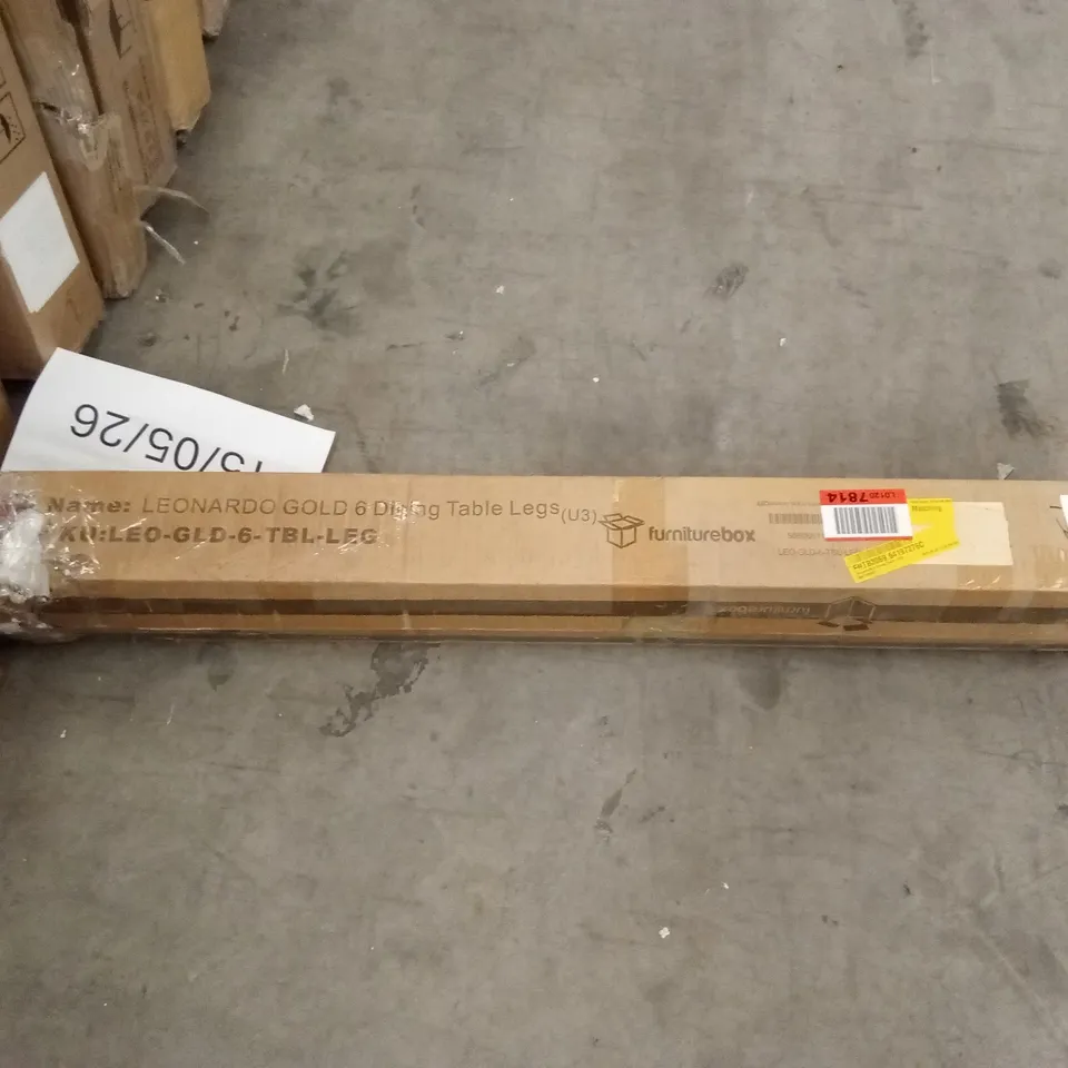 BOXED CHOWCHILLA 6 DINING TABLE LEGS - GOLD (1 BOX) - LEGS ONLY