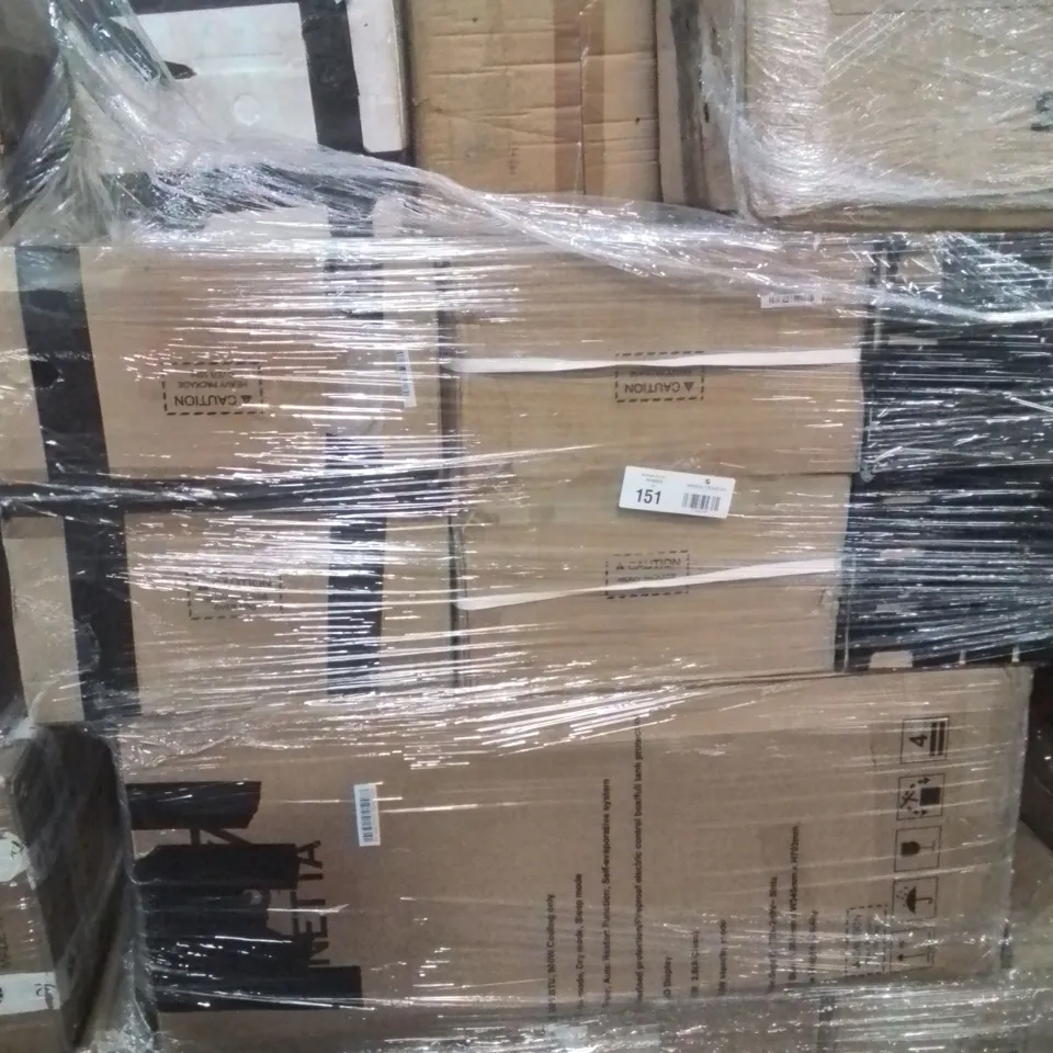 PALLET CONTAINING LARGE QUANTITY OF AIR CONDITIONING UNITS