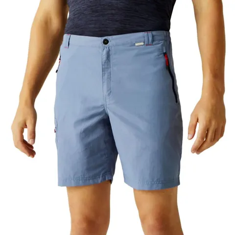 REGATTA MENS LEESVILLE II MULTI POCKET CARGO WALKING SHORTS CORNET BLUE SIZE 30"