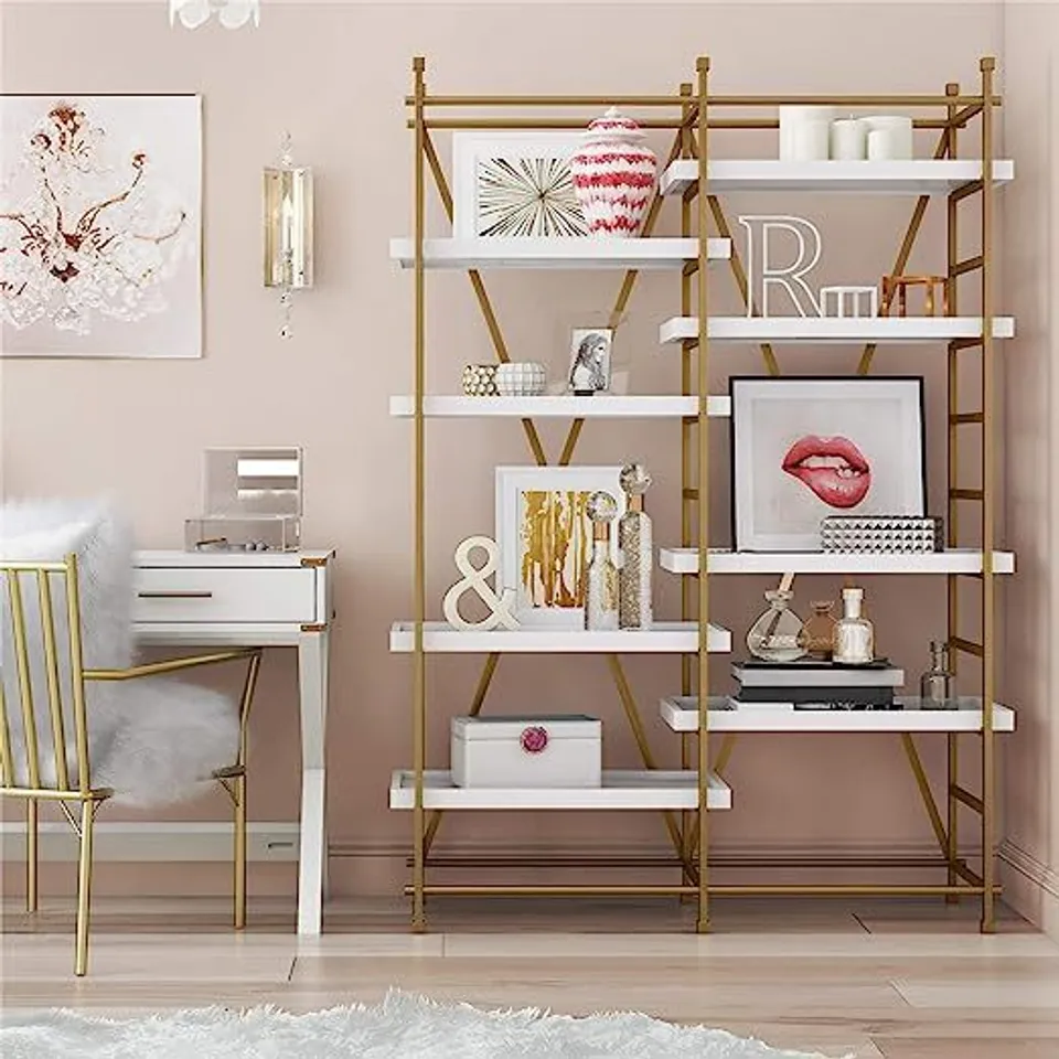 BOXED METAL ETAGERE 183X130CM 8 SHELF STORAGE UNIT