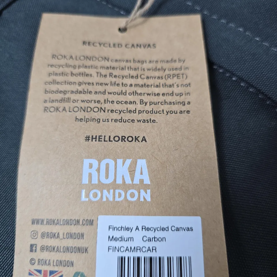 ROKA LONDON RECYCLED CANVAS BAG – MEDIUM CARBON