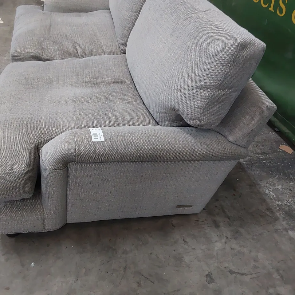 QUALITY BRITISH MADE LOUNGE Co TWO SEATER SOFA GREY FABRIC 