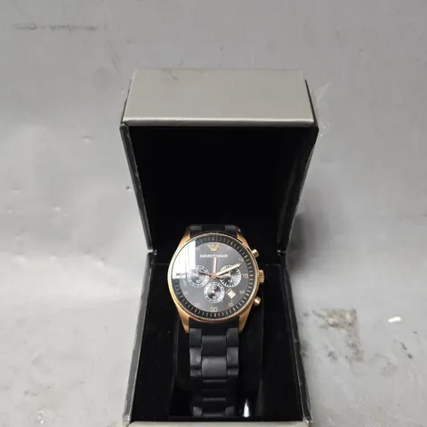 EMPORIO ARMANI BLACK CHRONOGRAPH WATCH