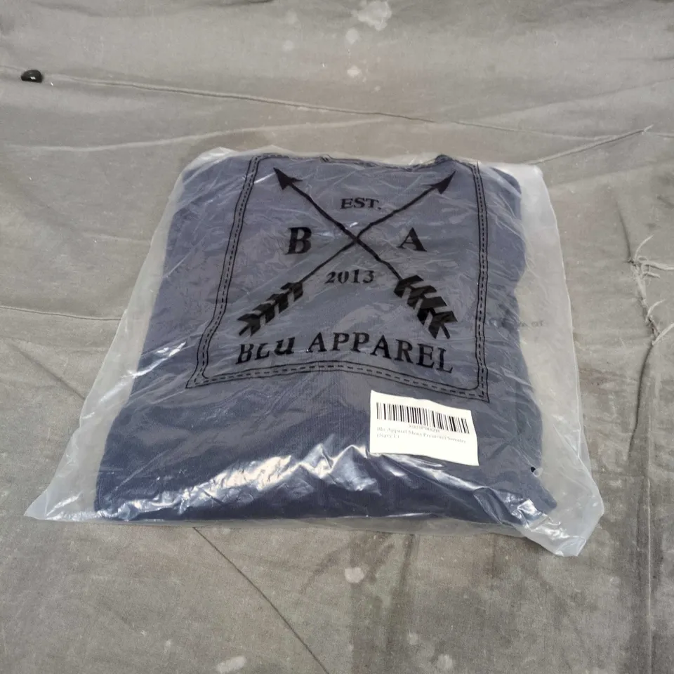BLU APPAREL PREMIUM MEN'S SWEATER - NAVY, SIZE L