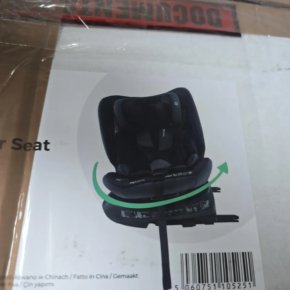 MY BABIIE MBCS200 SPIN R129 CAR SEAT WITH TOP TETHER - BLACK