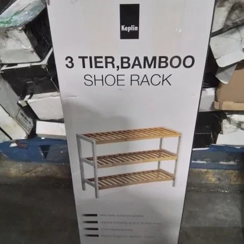 BOXED 3 TIER, BAMBOO SHOE RACK