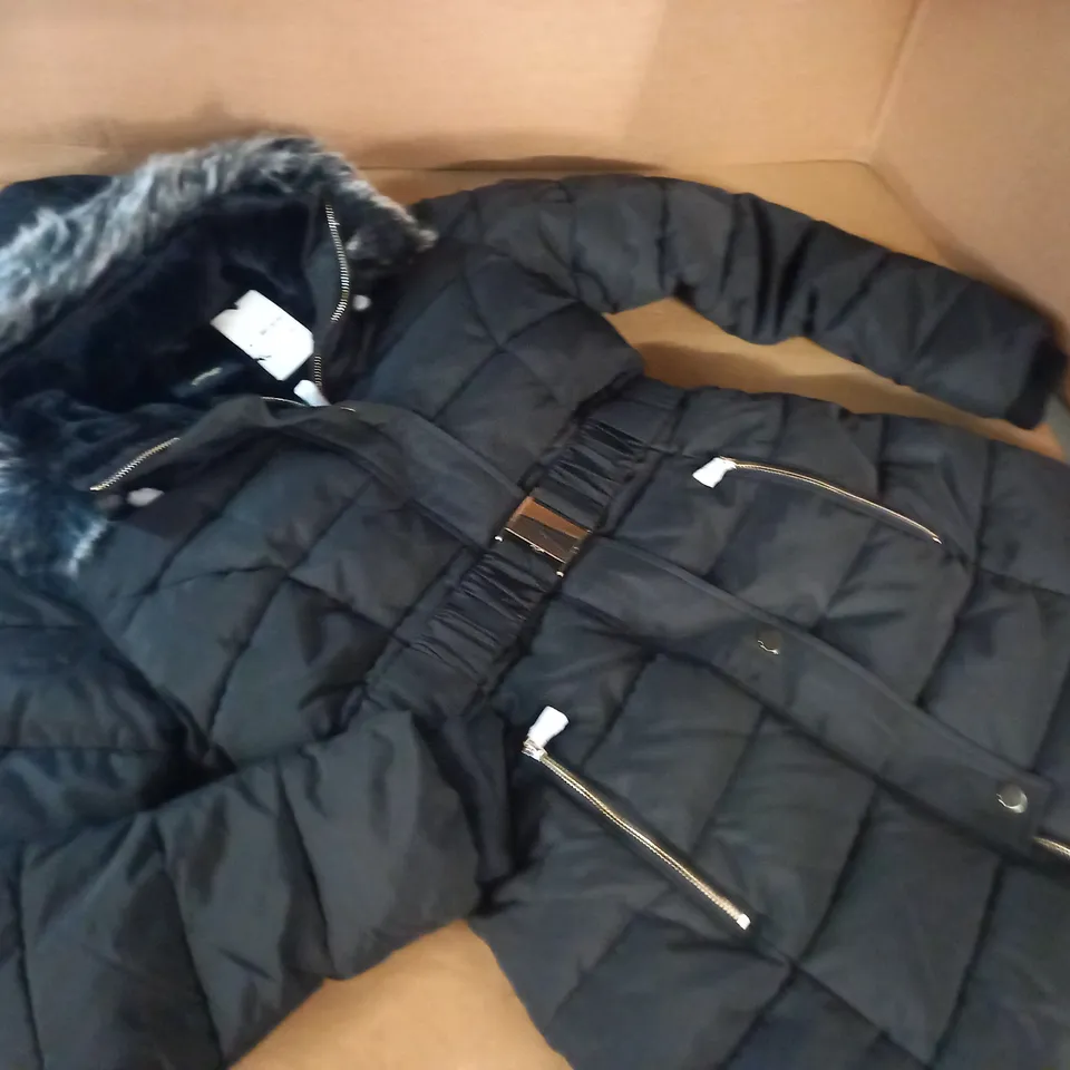 GOLDDIGGA BELT BUCKLE COAT IN BLACK - 12 (M)