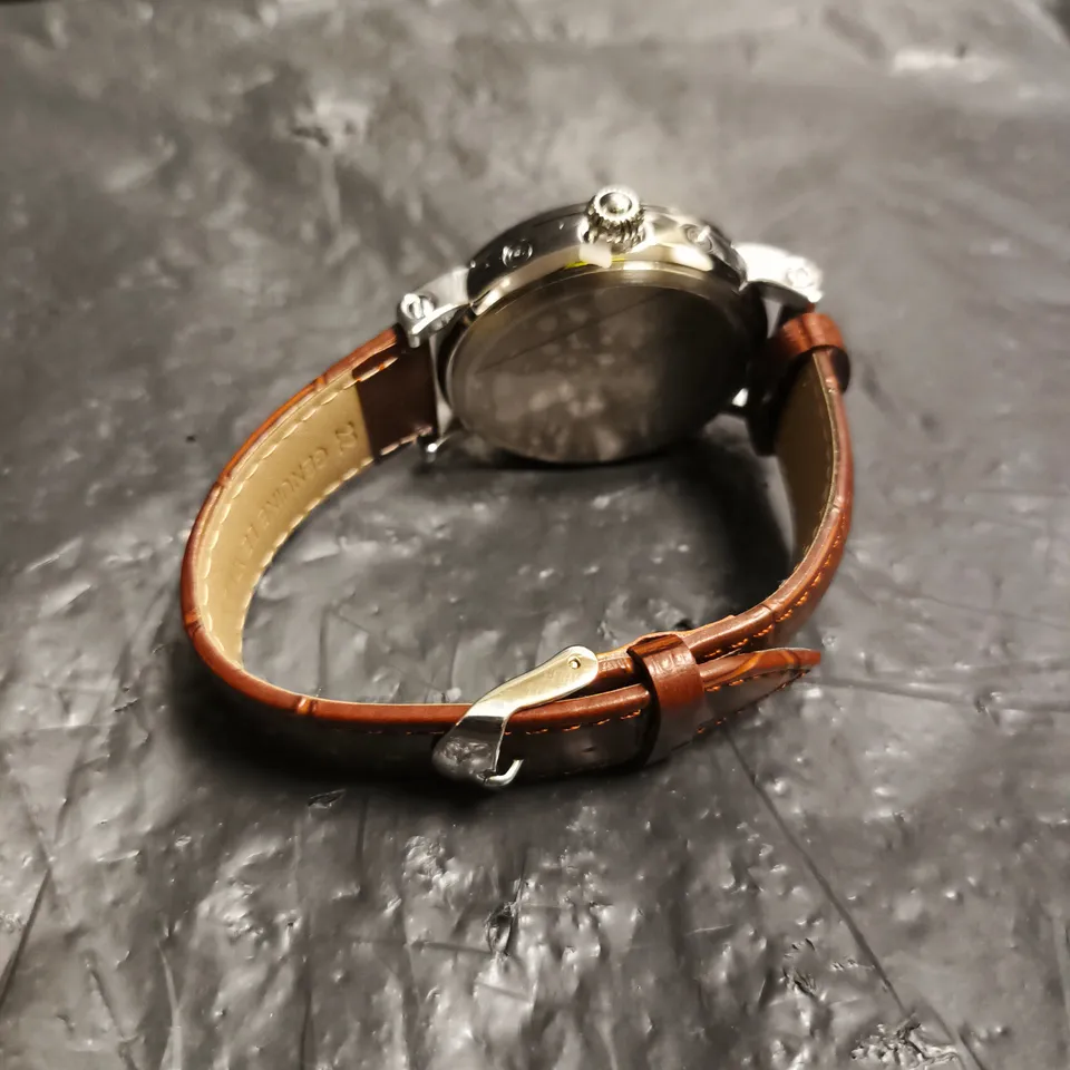 MENS ERNEST FERDINAND WATCH – FUNCTIONING SUB DIALS – LEATHER STRAP