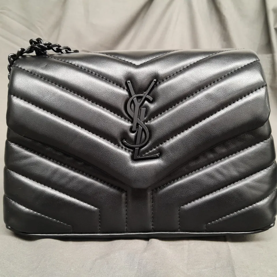 YVESSAINTLAUREN PADDED BLACK OVER SHOULDER BAG 