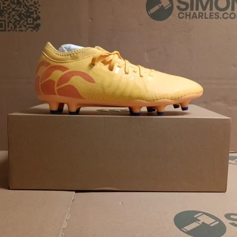 BOXED PAIR OF CANTERBURY FOOTBALL BOOTS IN YELLOW SIZE UK 7.5