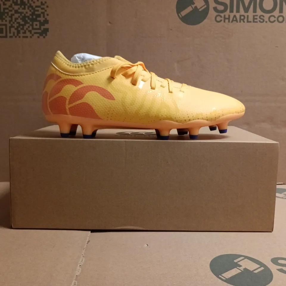 BOXED PAIR OF CANTERBURY FOOTBALL BOOTS IN YELLOW SIZE UK 7.5