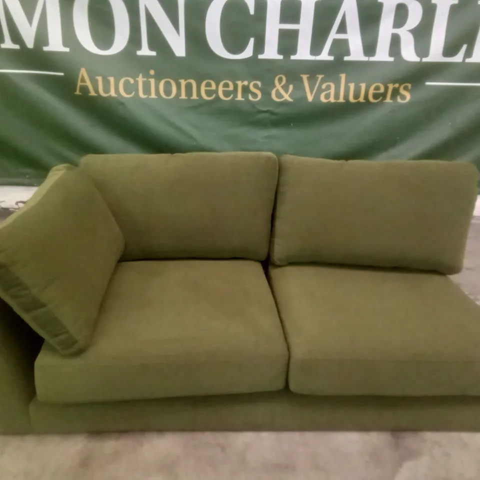 QUALITY DESIGNER CONWAY LHF SOFA SECTION - GREEN FABRIC 