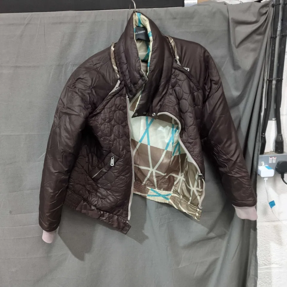 BROWN QUILTED JACKET – WOMEN'S OUTERWEAR - SIZE UNSPECIFIED 