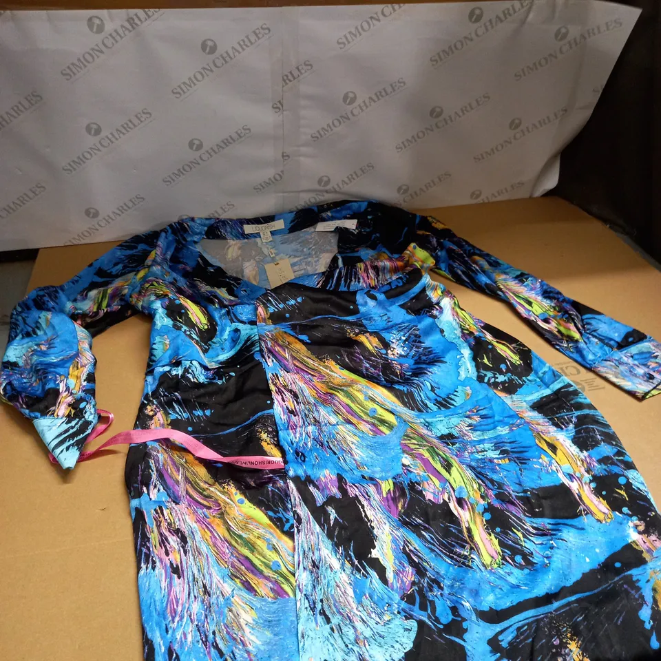 DESIGNER OCCASSIONAL PATTERN TIE DRESS SIZE 16