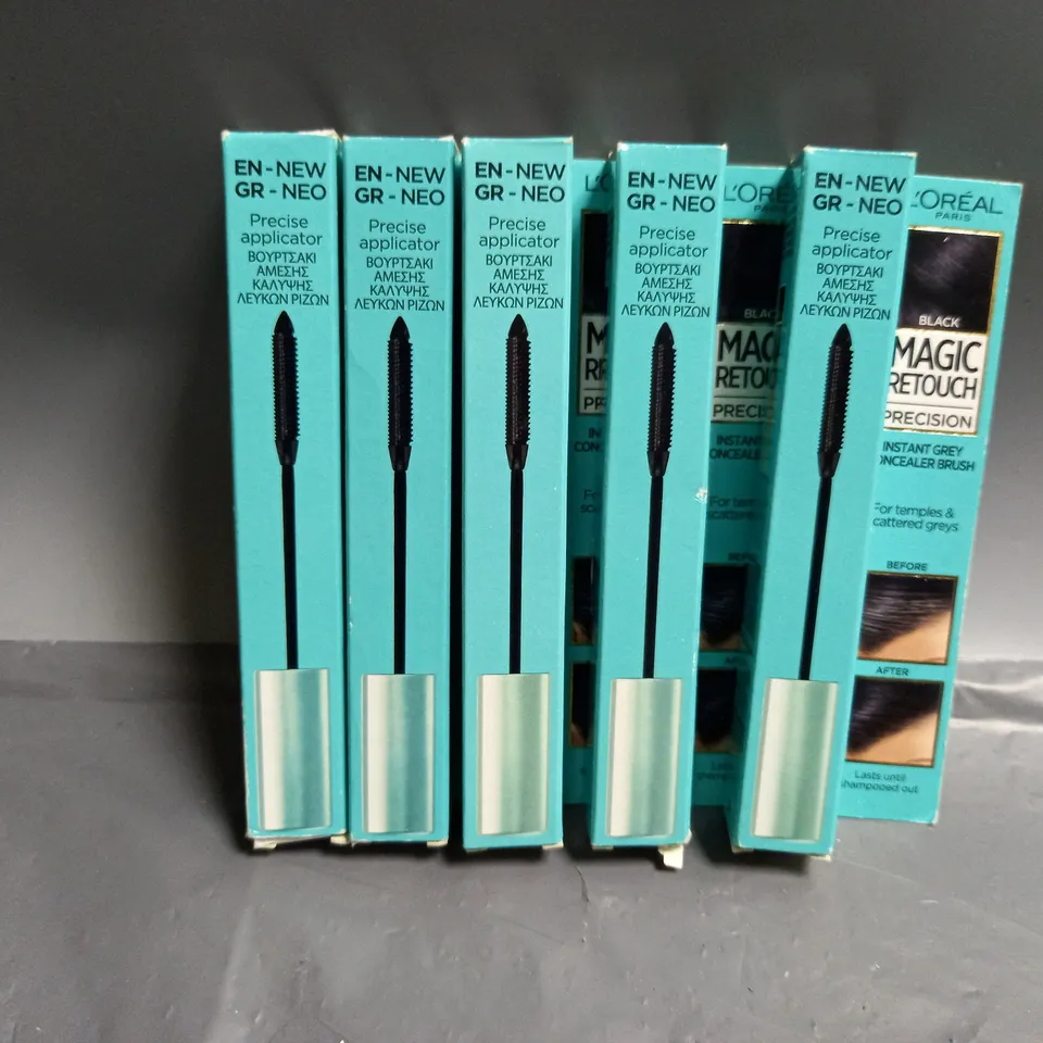 5 BOXED LOREAL MAGIC RETOUCH PRECISION INSTANT GREY CONCEALER BRUSH BLACK 