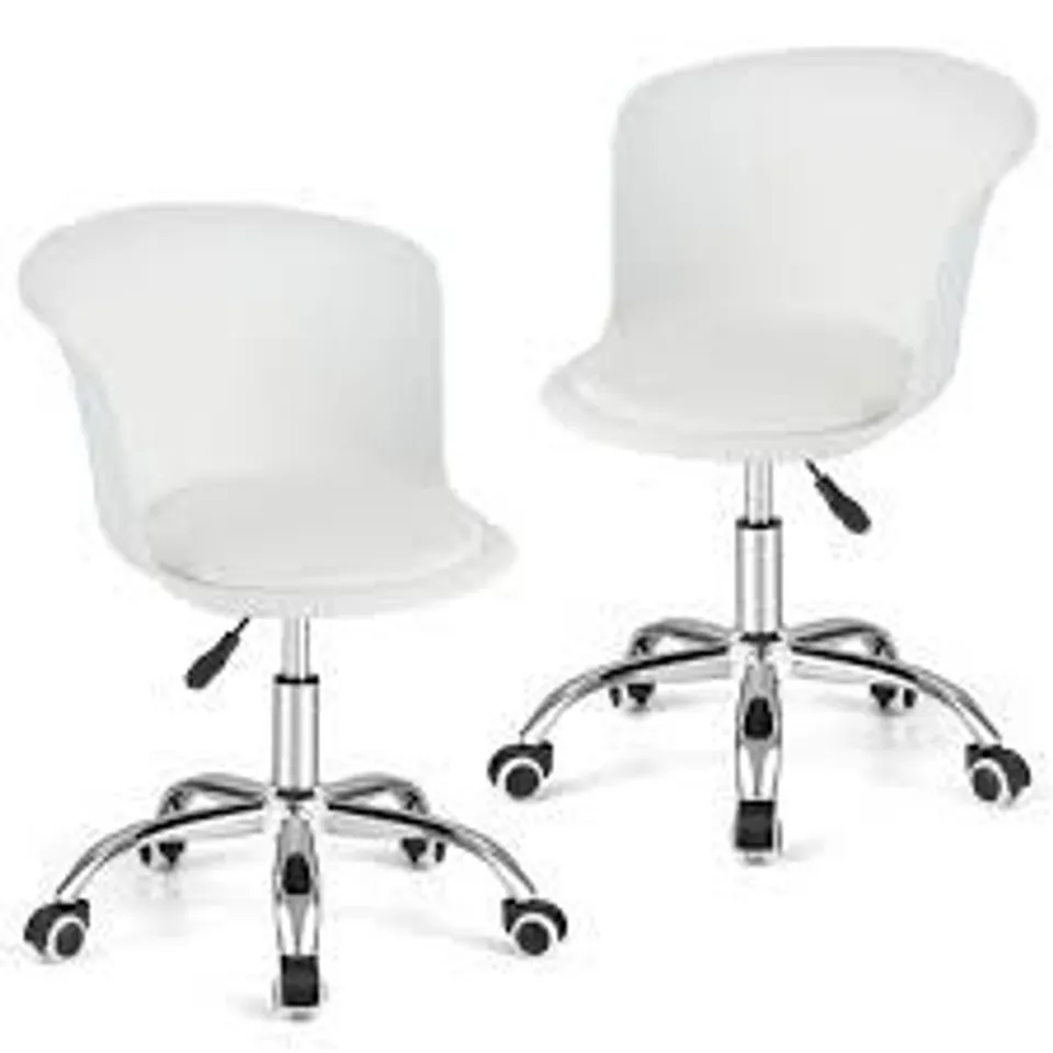 BOXED COSTWAY WHITE OFFICE CHAIR SET OF 2