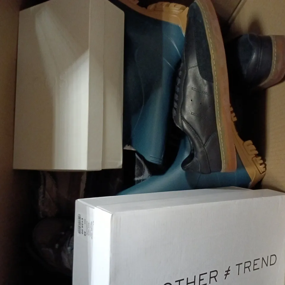 APPROXIMATELY 10 PAIRS OF ASSORTED SHOES TO INCLUDE - BOOTS - SLIPPERS - TRAINERS ETC