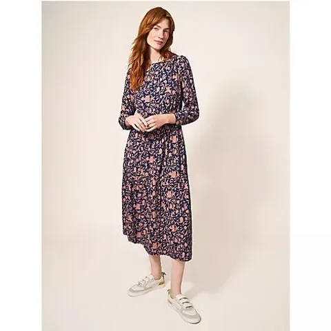 WHITE STUFF OLIVE JERSEY MIDI DRESS- SIZE 18