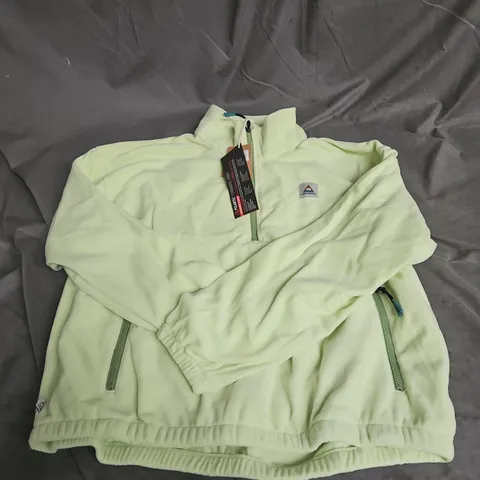PASSENGER AYLA RECYCLED MICRO POLARTEC FLEECE IN SOFT LIME JUICE SIZE M