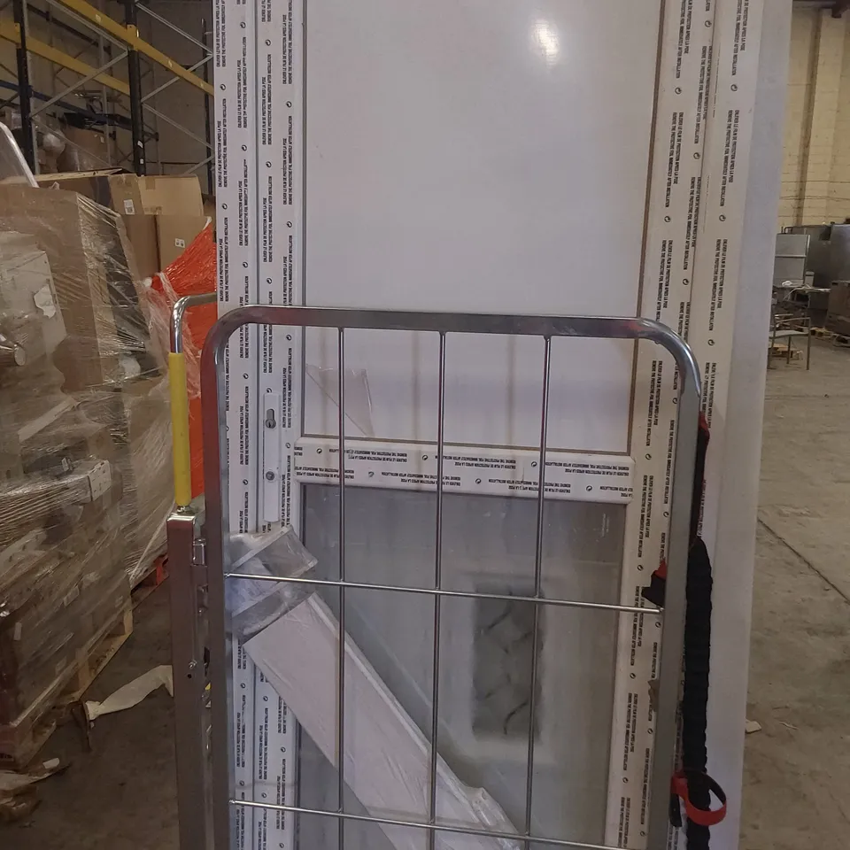 WHITE UPVC HALF GLAZED LEFT HAND OPENING BACK DOOR 2055 × 846mm