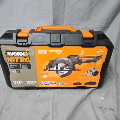 WORX 20V 46MM CORDLESS BRUSHLESS COMPACT WORXSAW WITH X1 2.0AH BATTERY & CHARGER