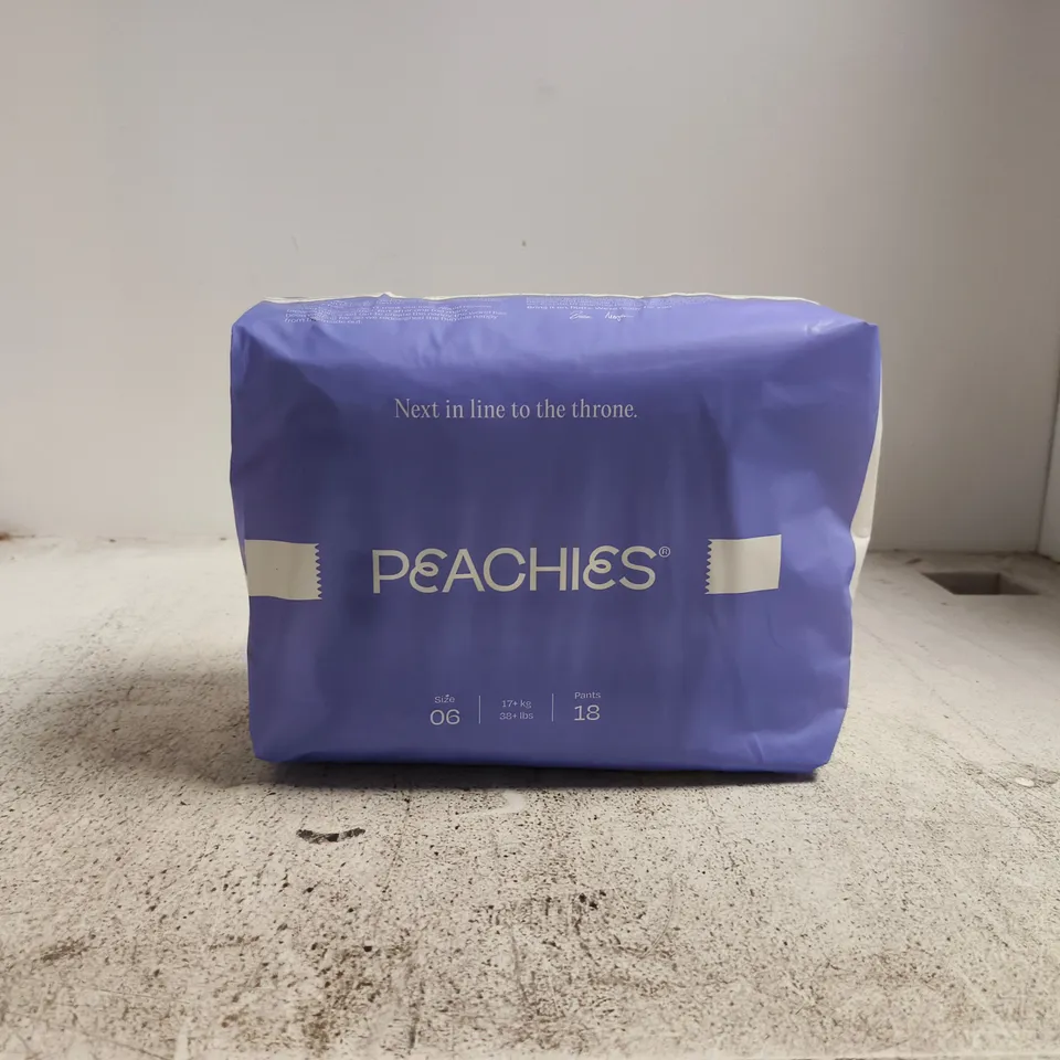 PEACHIES BABY NAPPIES – SIZE 6, 18 PANTS (PURPLE PACK)