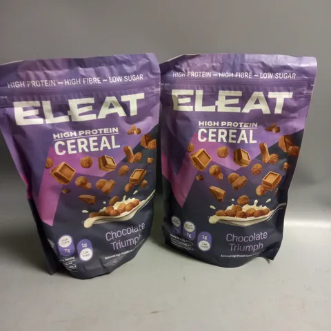 2 X BAGS OF ELEAT HIGH PROTEIN CEREAL 250G CHOCOLATE TRIUMPH