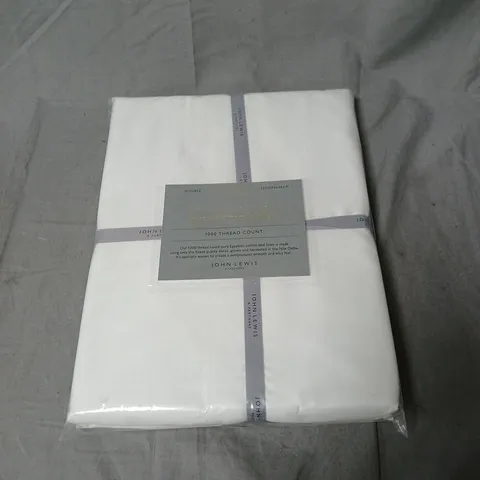 JOHN LEWIS EGYPTIAN COTTON 1000 THREAD COUNT DOUBLE SHEET SET – WHITE